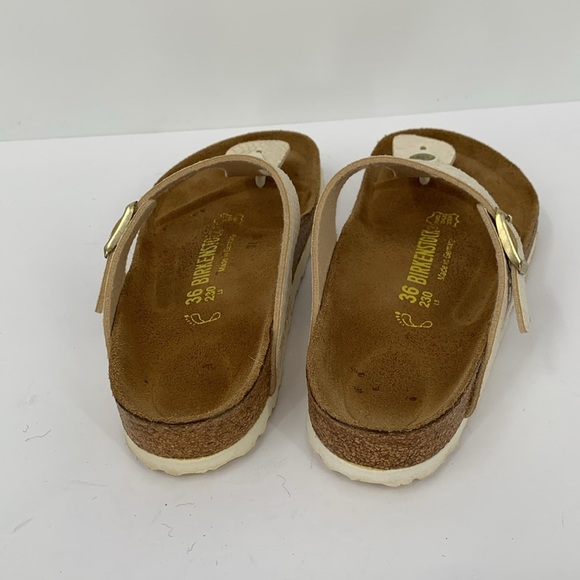 Birkenstock Gizeh flip flop thong sandal cream snake scale shimmery comfort 36 5 - Picture 5 of 6